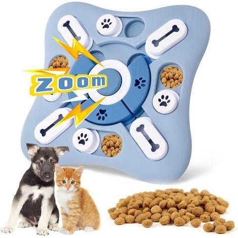 Jouet Chien Interactif - HONTTOR - Puzzle Feeder - Bleu - Pour chien petit, moyen et grand - Éducatif (1/4)
