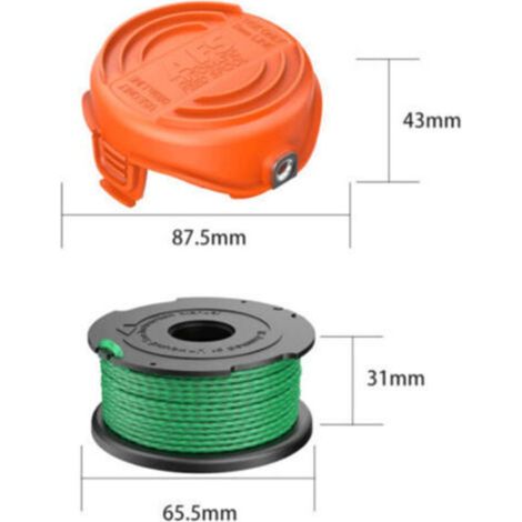 LaBlanc - Lot de 4 bobines de fil vert pour débroussailleuse Black & Decker GL7033 GL8033 GL9035 A6482 (4 Bobine de fil+1 Couvercle de Bobine)