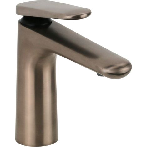 Miscelatore monocomando lavabo PVD Satin Platinum con piletta di scarico clic-clac Paini Stone 95P7211SR  PVD Satin Platinum