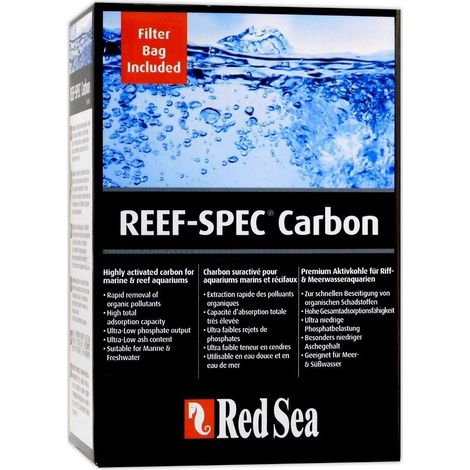 Carbón activado Red Sea Reef-Spec de 200 ml para acuarios marinos.