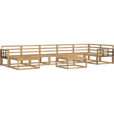 Outdoor-Sofagarnitur 8 pcs Weiß Massivholz Akazie vidaXL
