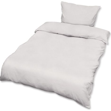 Beautissu Juego de ropa de cama de 4 piezas con funda de almohada - Funda edredón, juego de sábanas con OEKO-TEX - Set de ropa de cama todas estaciones	Blanco, 200cm, 135cm