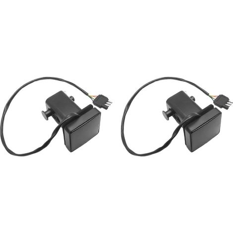 Lot de 2 feux stop fumés de 5 cm (2 pouces) avec 15 LED et feux de jour (DRL), cache-attelage pour remorque, compatible avec le remorquage et le transport de charges lourdes, avec broche 12 V. (1/5)