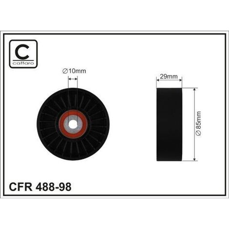Poulie de renvoi CAFFARO 488-98 pour courroie serpentine de 85 mm pour RENAULT ESPACE IV (JK0/1) Vel Satis Hatchback