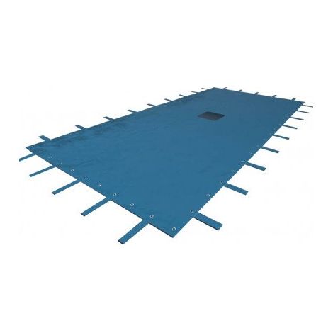 Bâche de Piscine Rectangulaire 140 g/m² Anti-UV Œillets 6 x 10 m