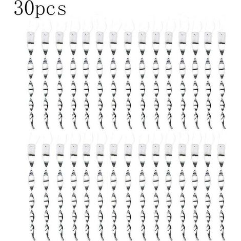 30Pièces Effaroucheur Oiseaux Repulsif Pigeon 360 Degrés repulsif Oiseaux, Effaroucheur Oiseaux Réfléchissants Spirale, pour Balcon, Arbres Fruitiers, Potager