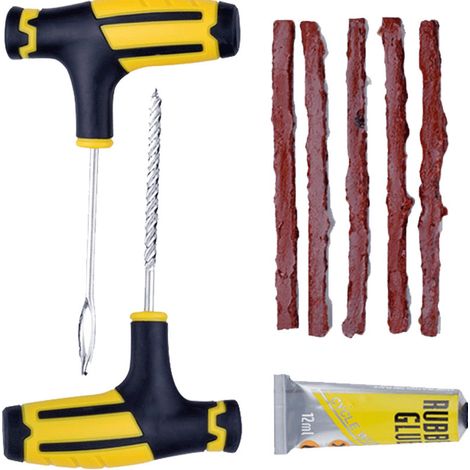 Kit de réparation de pneus sous vide pour motos, véhicules électriques et voitures bandes de réparation et adhésif pour pneus. (1/4)