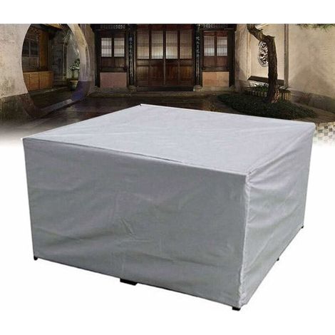 Housse de protection rectangulaire pour meubles de jardin, imperméable et anti-UV, pour extérieur, extérieur, jardin, terrasse, extérieur 150×150×75cm Argenté