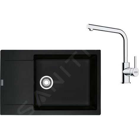 Franke - Set de cuisine G261O, évier en fragranit MRG 611-78 BB + robinet FS 3230.031, onyx/chrome 114.0700.727 (1/4)