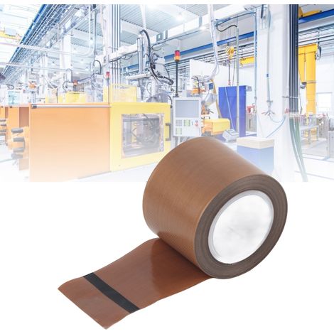 Ruban téflon haute température, tissu téflon haute température thermo-isolant, machine à sceller, ruban isolant résistant à la chaleur, épaisseur 0,18 mm × largeur 50 mm × longueur 10 m (1/5)