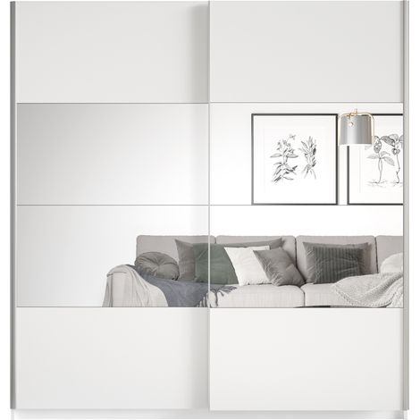 Kleiderschrank mit Schwebetüren BIRMINGHAM-83 in weiß, B/H/T: ca. 180/210/61 cm (1/4)