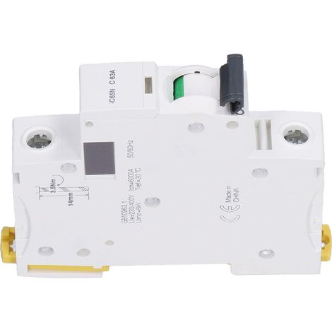 Disjoncteur miniature basse tension 63A 230V/400V montage rail DIN pour distribution électrique (1/5)