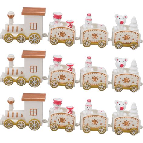 3 Ensembles Miniatures de Train de Noël - Décoration de Table Festive, Idée Cadeau pour Décor de Maison (1/5)