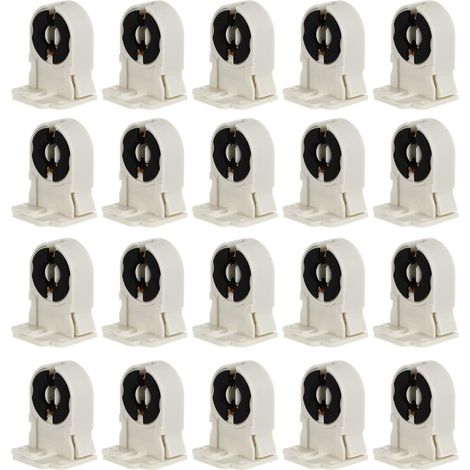 Support De Lampe T8 G13 Douille Pour Tube Fluorescente 20 Pièces Résistant À La Chaleur Pour Remplacer Un Support De Lampe Cassé Pour Maison Bureau Et Chambre À Coucher (1/5)