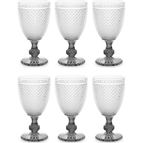 Wasserglas mit Kristalldesign, 256 ml, 6 Stück