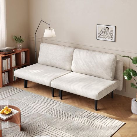 Canapé-lit Convertible, canapé futon 2 Places à mécanisme Coulissant (Pull-Push), canapé-lit en Velours rembourré, canapé Moderne pour Petits espaces – Salon, Appartement (1/4)
