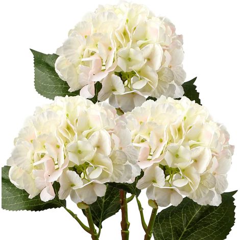 Lot de 3 fleurs d'hortensia artificielles en soie avec longues tiges de 53,3 cm pour décoration de maison, de fête de mariage (1/5)