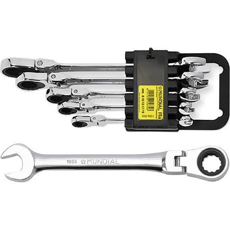 SERIE CHIAVI COMBINATE A CRICCHETTO SNODATE 5 pezzi
