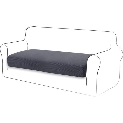Housse Coussin Canapé Housse Assise Canapé Extensible Antidérapante et Lavable pour Canapé d'angle/Droit (2 Places,Gris) (1/5)