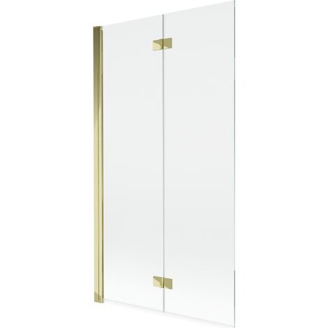Mexen Mist paravento per doccia a 2 ante sinistro 100 x 150 cm, trasparente, dorato - 8A9-100-002-50-00-L (1/5)