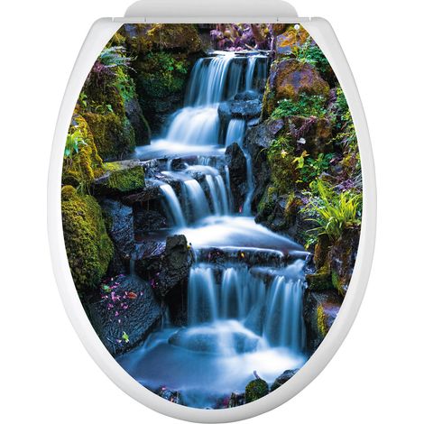 Stickers Abattant WC - Cascades - 35x43 cm - Adhésif BRILLANT (1/2)