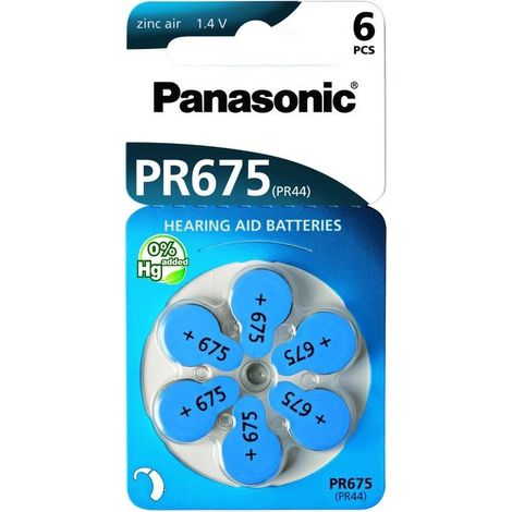 Pile per apparecchi acustici Panasonic PR 675 605 mAh 1,4 V