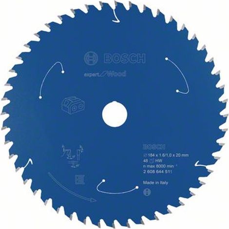 Bosch Kreissägeblatt Expert for Wood für Akku-Handkreissägen 184 x 1,6 x 20 mm 48 - 2608644511