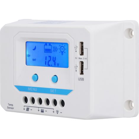 Panneau de commande de chargeur solaire, PWM 30 A, boîtier ABS résidentiel, écran LCD, EL2430Z, 12 V/24 V (1/5)