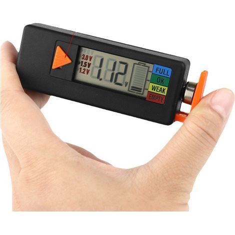 Universeller Haushaltstester für wiederaufladbare AAA-, AA-, C- und D-Batterien, 1,2-V-/1,5-V-/3,0-V-Knopfzellen und 9-V-Monoblockbatterien