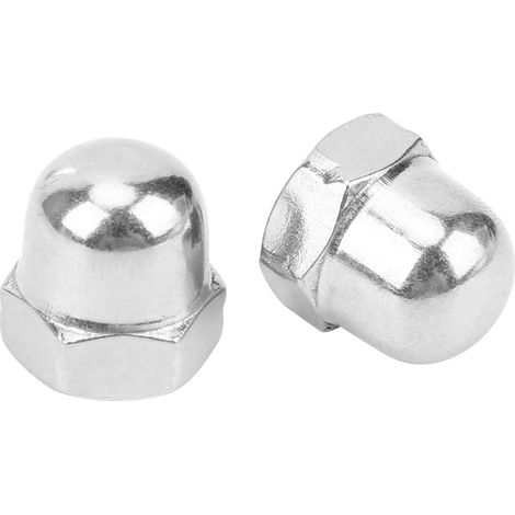 100-teiliges Set mit Sechskant-Hutmuttern aus Edelstahl, M8, silberfarben, Schraubenschutz. (1/5)