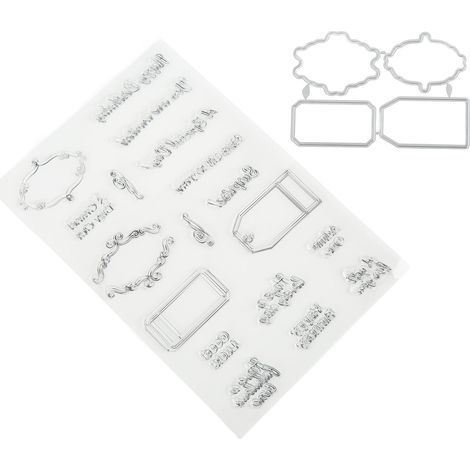 Tampons transparents pour scrapbooking et création de livres à la main - Tampon en caoutchouc transparent - Moule - Ensemble de tampons et de couteaux (1/5)