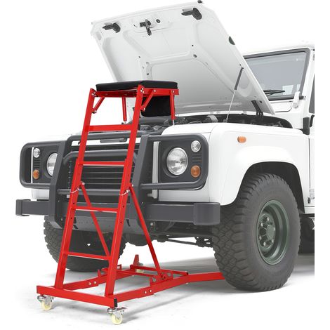 Creeper Automobile Haute Capacité 400 Lbs, Creeper De Mécanicien Réglable (125-175 cm) Avec Roues Bloquantes Et Pochette à Outils, Modèle Élevé Pour Camions, SUV Et Réparations En Garage