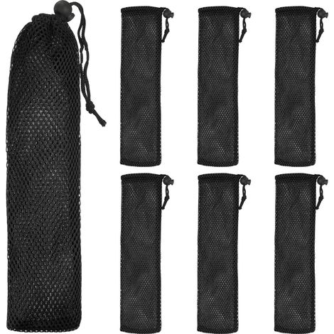Lot de 6 pochettes de transport en paille, housses portables pour couverts, baguettes, ustensiles pour la maison, les voyages, le rangement en plein air, fourchette, cuillère, baguettes