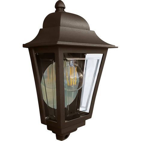 Elstead Deco Lane Lanterne Murale Demi-Extérieure 1 Lumière Bronze IP44 (1/5)