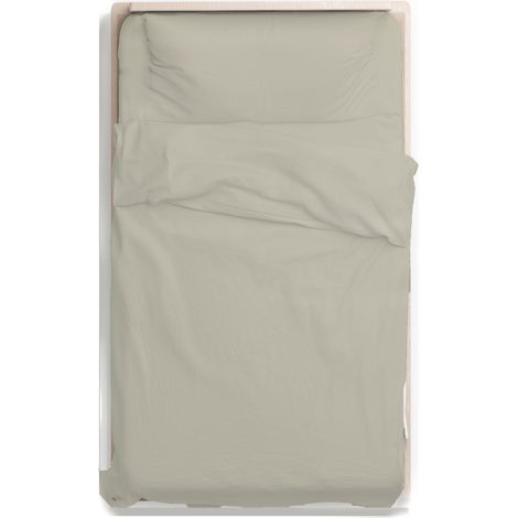 KLULK Parure Copripiumino Percalle Un Posto E Mezzo Tortora, Sacco 205 X 205 + 80 Cm, 1 Federa 52 X 82 cm, Made In Italy (1/5)