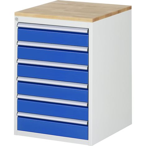 Rau Schubladenschrank Buche-Top und 6 x Schubl.-L 6x120mm (1/5)