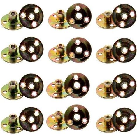 AIDUCHO Dado A T A 3trous 24pcs Dado di Ferro Tondo di Ferro Dado di Base intorno Dado M6 M8 M10 Base Rotonda Dado a t Per Il Fissaggio Di Mobili Dado Flangia a 3 Fori Bullone Base Rotonda (1/5)
