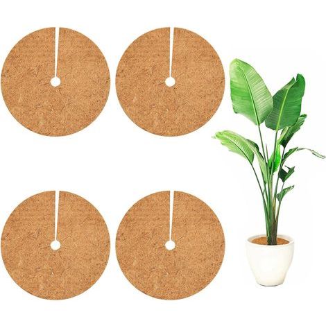 Disque de Fibre de Coco pour Plante, Toile de Paillage Jardin Tapis de Coco Plantes Protège Les Racines des Plantes Disques Paillage Hivernage Protection pour Plantes en Pot (40cm 4pcs) (1/5)