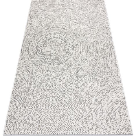 Teppich FLAT SISAL 48832367 Kreise, Punkte creme / grau beige 120x170 cm