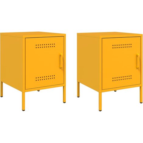 Maison Exclusive - Nachttische 2 Stk. Senfgelb 36x39x50,5 cm Stah