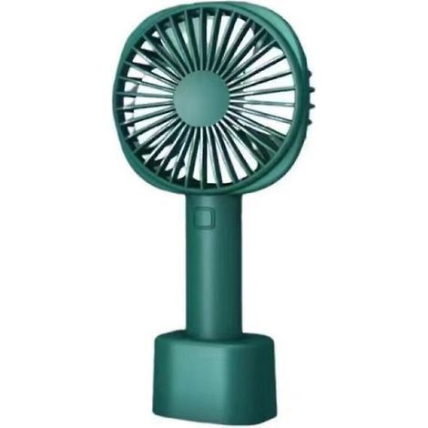 ventilateur portable rechargeable 2000 mAh, mini ventilateur USB silencieux en vert encre, ventilateur de main avec 3 vitesses réglables, idéal pour le camping (1/5)