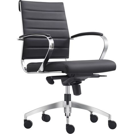 Silla Oficina Cádiz Negra - 100% piel