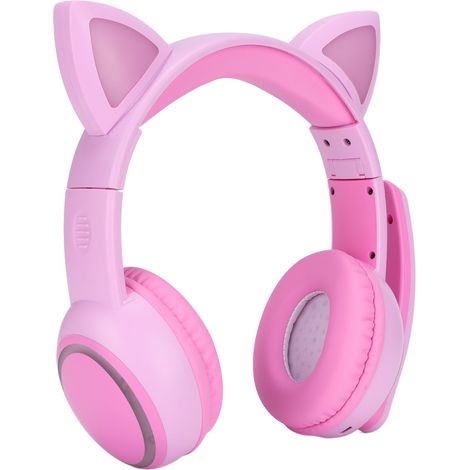 Faltbarer, multifunktionaler Bluetooth-Kinderkopfhörer mit Katzenohren und Mikrofon, ideal für Schule, Reisen und als Geburtstagsgeschenk. (1/5)
