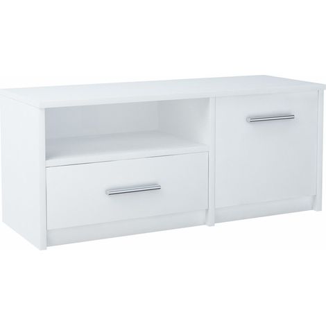 Mueble TV BODO 1D1S BLANCO estante cajonera