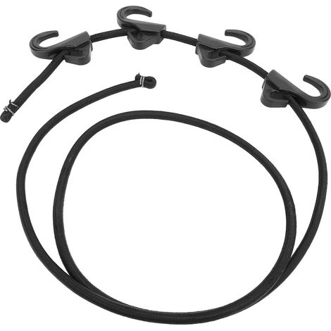 Sangle de chargement à 4 crochets en caoutchouc pour chariot pliable, idéale pour les courses, le camping et le jardin. Corde élastique. (1/5)