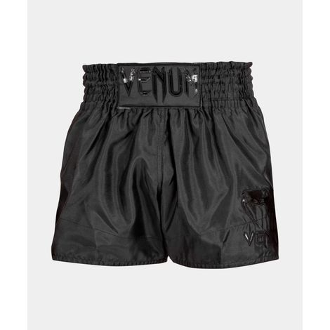 Pantalones cortos clásicos Venum Muay Thai, negros/negros, talla XL.