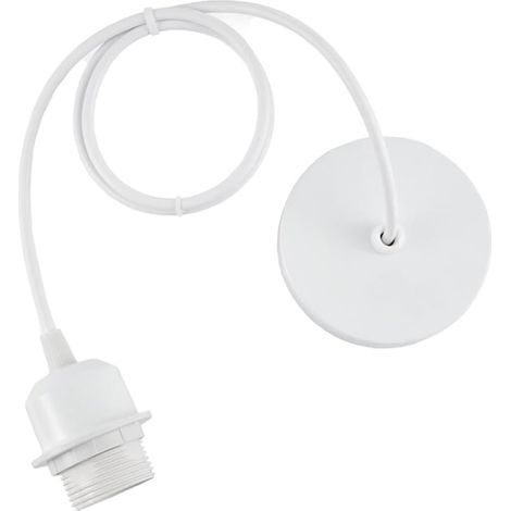 Porte-Lampe Suspension - E27 - Câble Textile Réglable 100 cm - Compatible Abat-Jour - 60 W (1/5)