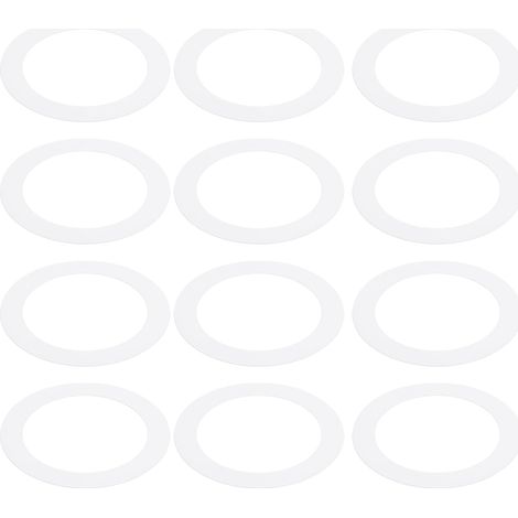 3.98 Inch ID Catch Rings, 5.51 Inch OD, 12 Pieces Metal Cover Recessed Light Trim for Ceiling Fixtures, Matte Finish White (1/5)