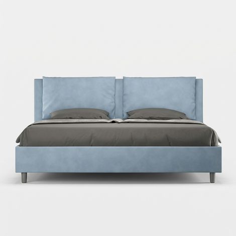 Cama matrimonial contenedor moderno Antea 200x200 - Azul (1/5)