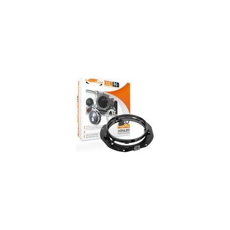 Entretoise d'adaptation Optique LED 7" - Aluminium - Phare Rond - Noir Satiné - Harley - Jeep JK - Bracket (1/5)